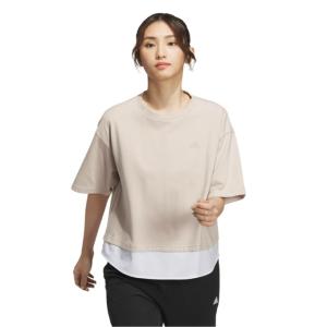 アディダス Tシャツ 半袖 レディース W SE レイヤードTシャツ HY4619 DRK60 adidas｜ヒマラヤ Yahoo!店