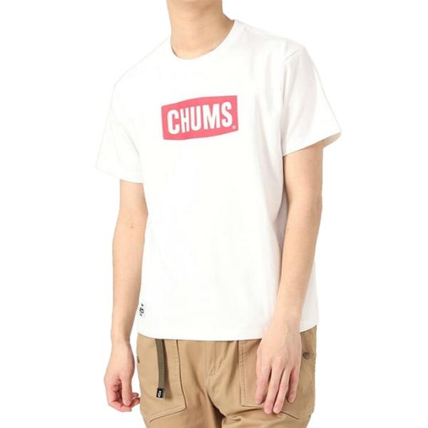 チャムス CHUMS Tシャツ 半袖 メンズ ロゴTシャツ CH01-2277 White/Red