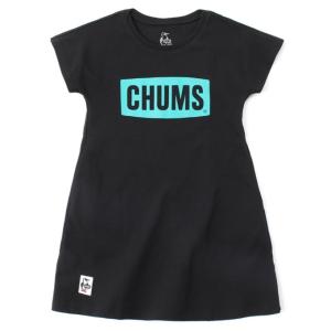 チャムス CHUMS ワンピース 半袖 ジュニア キッズロゴドレス Kid's Logo Dress CH21-1284 Black/Teal｜himaraya