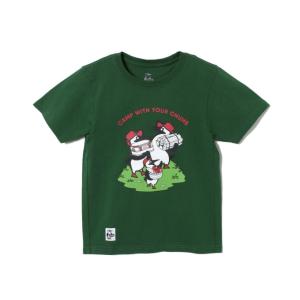 チャムス CHUMS Tシャツ 半袖 ジュニア Booby Family Camp T-Shirt CH21-1271 Dark Green｜himaraya