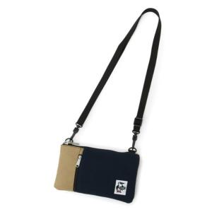 チャムス CHUMS ショルダーバッグ メンズ レディース スマートフォンショルダースウェットナイロン CH60-3611 NAVY/BEIGE｜himaraya