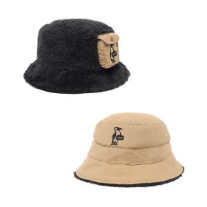 チャムス CHUMS ハット メンズ レディース エルモフリースリバーシブルバケットハット Elmo Fleece Reversible Bucket Hat CH05-1342 Black/Beige｜himaraya