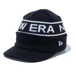 ニューエラ NEW ERA ゴルフ ニット帽 メンズ バイザーニット Visor Knit ブラック × ホワイト 13762898｜himaraya