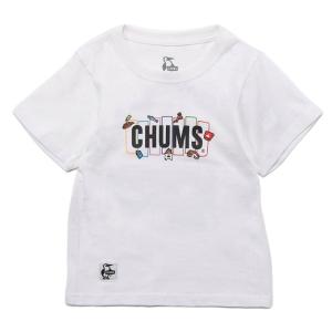 チャムス CHUMS Tシャツ 半袖 ジュニア キッズワットトゥドゥインキャンピングTシャツ CH21-1314 White｜himaraya