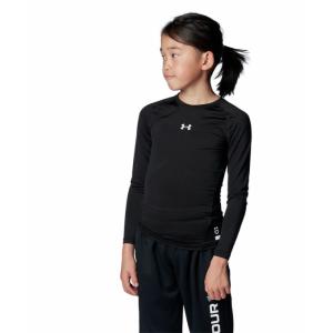 アンダーアーマー 野球 アンダーシャツ 長袖 ジュニア UA Heatgear Armour Compression Long Sleeve Crew Shirt 1384752-001 UNDER ARMOUR｜himaraya