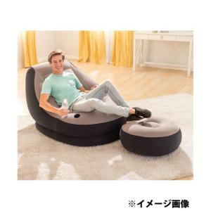 【正規販売店】インテックス INTEX チェア ウルトラ ラウンジ Ultra Lounge 1人掛け ドリンクホルダー オットマン 足置き コンパクト 収納 68564  ‥｜himaraya