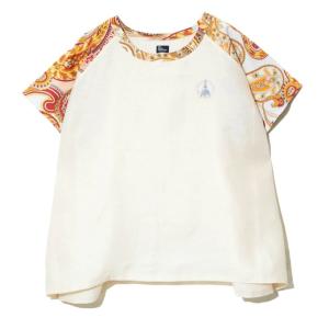 ゴースローキャラバン Go Slow Caravan Tシャツ 半袖 レディース 総柄切替ポンチョTEE 328802 030｜himaraya