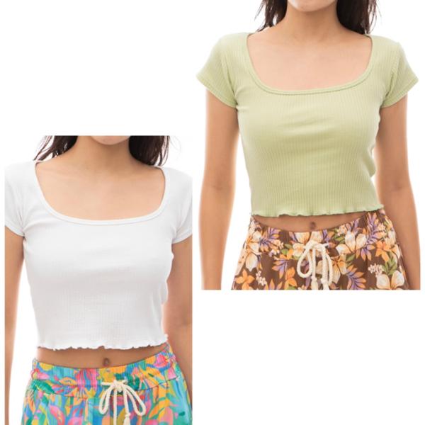 ビラボン BILLABONG Tシャツ 半袖 レディース BABY FIT RIB TEE BE01...