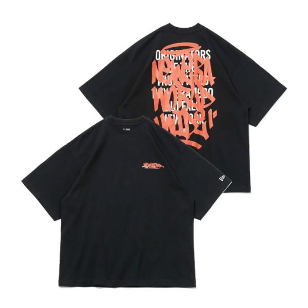 ニューエラ Tシャツ メンズ 半袖 オーバーサイズド コットン Tシャツ Graffiti ブラック...