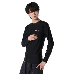 ルーカ RVCA ラッシュガード 長袖 メンズ L/Sラッシュガード 水着 ブランドロゴ UVカット BE041862 黒 ブラック