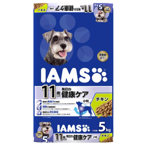 ☆アイムス IAMS 犬用 11歳以上用 毎日の健康ケア チキン 小粒 5kg 1110208 【返...