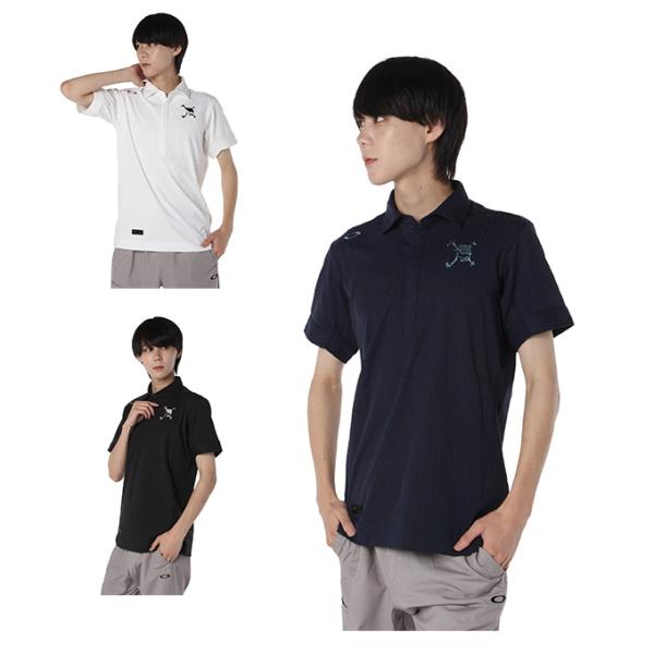 ☆オークリー ゴルフウェア ポロシャツ 半袖 メンズ SKULL SLEEK STRIPE SHIR...