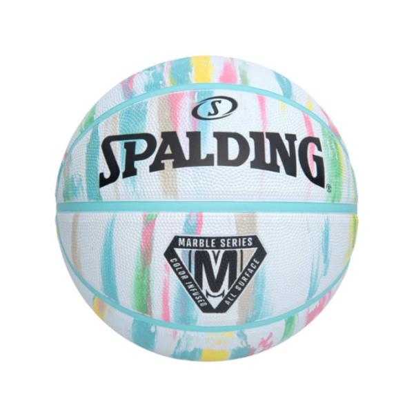 スポルディング SPALDING バスケットボール 5号球 ジュニア マーブル ホワイト パステル ...
