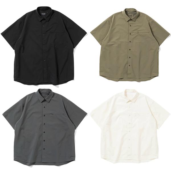 セトアウト SETOUT 半袖シャツ メンズ ナチュラルテック SS ビッグシャツ ブラック カーキ...