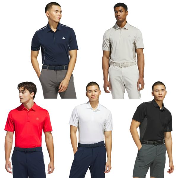 アディダス ゴルフウェア ポロシャツ 半袖 メンズ ファブリックミックス バックメッシュ 半袖シャツ...
