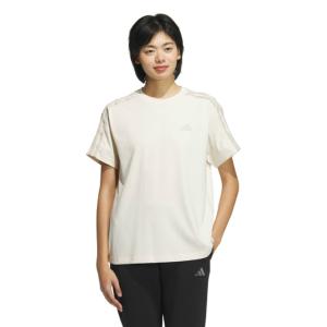 アディダス Tシャツ 半袖 レディース エッセンシャルズ プラス スリーストライプス 半袖Tシャツ JW4501 JUP44 adidas