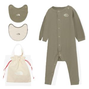 ザ・ノース・フェイス(THE NORTH FACE) ロンパース 長袖 ジュニア ロングスリーブロンパース＆2Pビブ ベビー NTB82402-MR 【国内正規品】