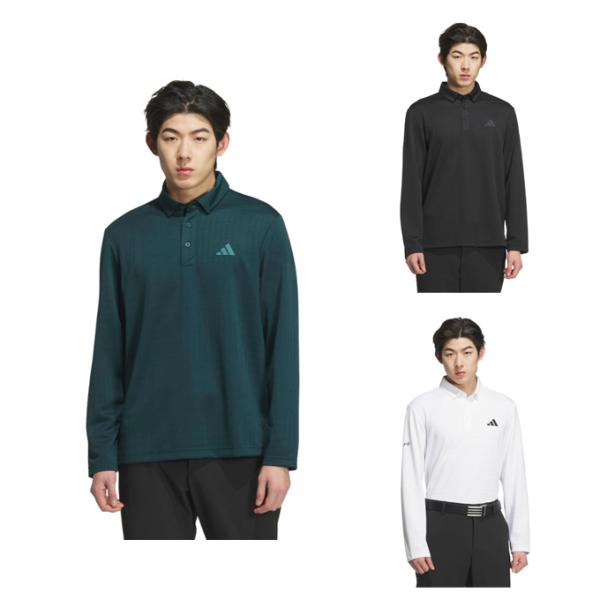 アディダス adidas ゴルフウェア ポロシャツ 長袖 メンズ シーズナルジャガード長袖シャツ J...