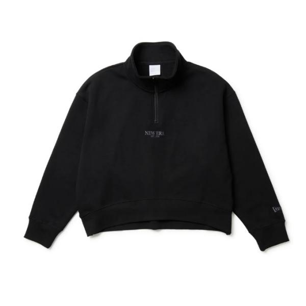 ニューエラ NEW ERA スウェット レディース ハーフジップ プルオーバー ブラック 14674...
