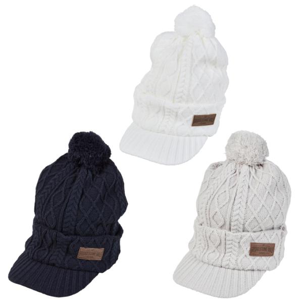 ブリヂストンゴルフ(BRIDGESTONE GOLF) ゴルフ ニット帽 レディース ツバ付きニット...