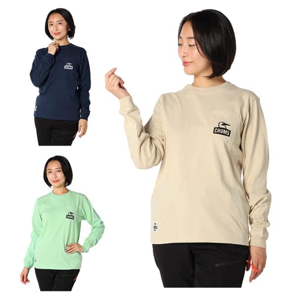 チャムス(CHUMS) Tシャツ 長袖 レディース ブービーフェイスポケット 長袖 T CH11-2...