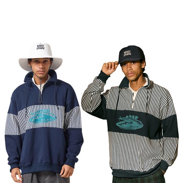 BOGEY LOUNGE ゴルフウェア スウェット メンズ 裏毛ハーフZIPトレーナー 5L199-...