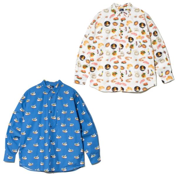 ゴースローキャラバン(Go Slow Caravan) 長袖シャツ メンズ 40/-ブロード総柄プリ...