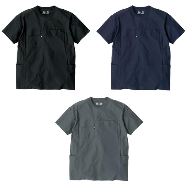 コーコス信岡 Tシャツ 半袖 ファントムドッツ 冷感DRY サイドポケット 半袖Tシャツ AG-31...