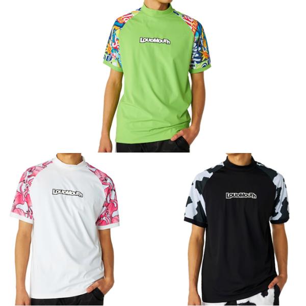 ラウドマウス(LOUDMOUTH) ゴルフウェア 半袖シャツ メンズ 切替モックネックシャツ 866...