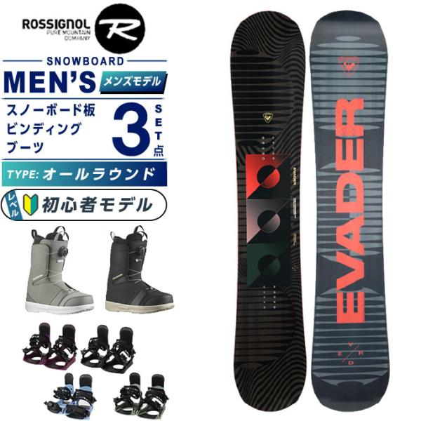 ロシニョール スノーボード 3点セット メンズ EVADER+KONNECT+FACTION BOA...