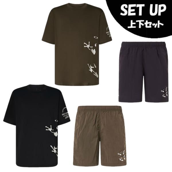 オークリー 半袖Tシャツ ハーフパンツ セット メンズ EN AMPHIBIAN SS T BOLD...