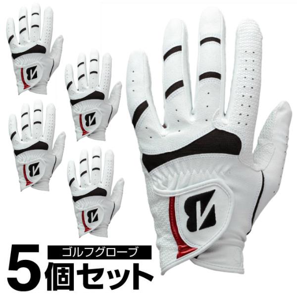 ブリヂストンゴルフ(BRIDGESTONE GOLF) ゴルフ 左手用グローブ メンズ 5個セット ...