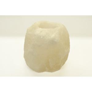 プチ岩塩キャンドルホルダー約600g〜1000g（ホワイト）｜himarayaganen