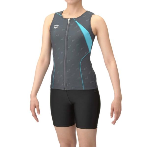 アリーナ arena フィットネス水着 セパレート レディース すらっとフルジップセパレーツ エンボ...