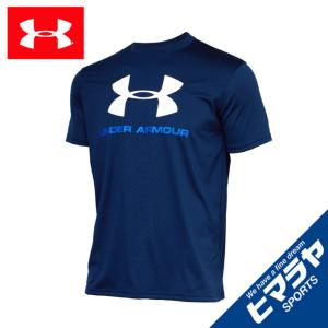 アンダーアーマー Tシャツ 半袖 メンズ UAテック ビッグロゴ ショートスリーブ 1359132 408 UNDER ARMOUR 【メール便可】 run｜himarayarunning