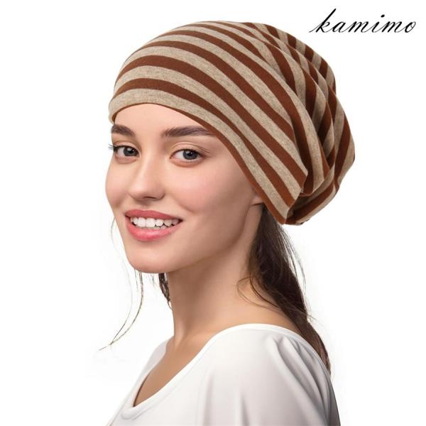 『kamimo』 医療用帽子 薄手 ストレッチ お洒落 抗がん剤 手術後用ケア帽子 就寝用 シンプル...