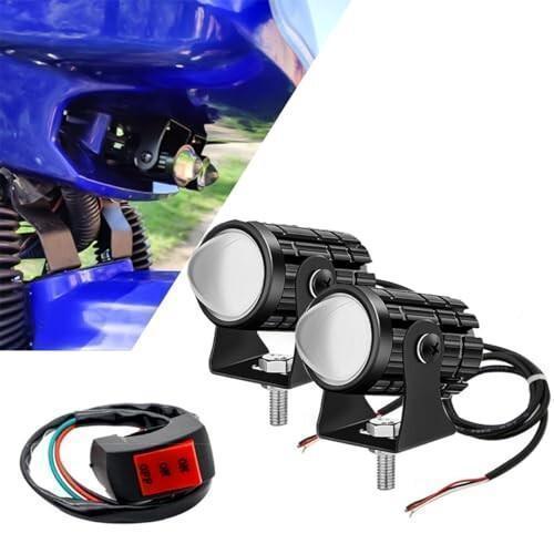 バイク フォグランプ LED 2色切り替え ホワイト  イエロー 常時点灯 補助灯 車外灯 小型 前...