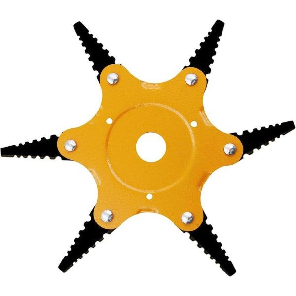 雑草ブラシヘッド 芝刈り機ヘッド 鋼線材 新型 草刈機用チップソー 雑草クリーニングツール 6歯ブラ...