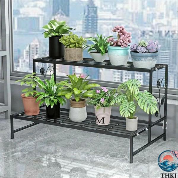 フラワーラック フラワースタンド 2段 幅（80cm）奥行き（44cm）高さ（44cm） 金属製 多...