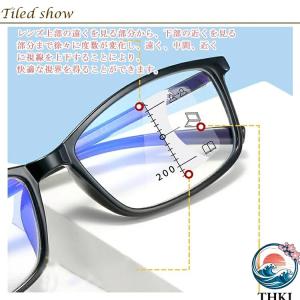 遠近両用 老眼鏡 累進多焦点レンズ 度付き ブ...の詳細画像3