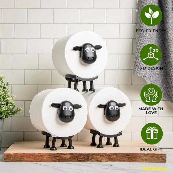 羊のトイレットペーパーホルダー 置き型 北欧風 おしゃれ かわいい 動物ティッシュペーパーホルダー ...