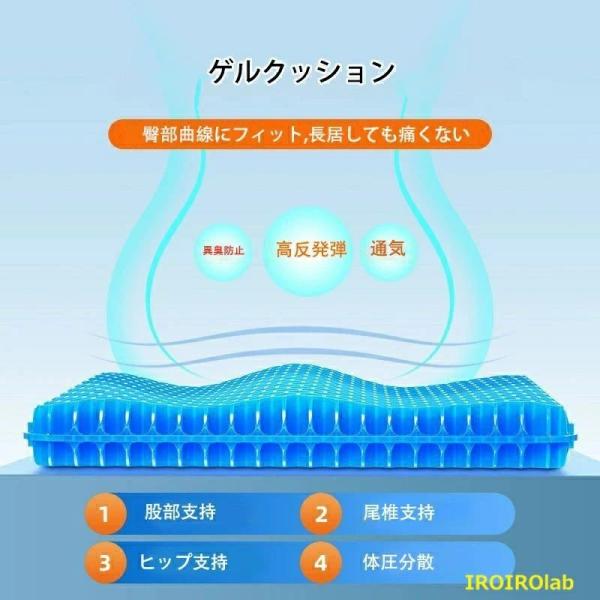 ゲルクッション ジェルクッション カバー付き 29cm 38cm 42cm  涼感 座布団 ハニカム...