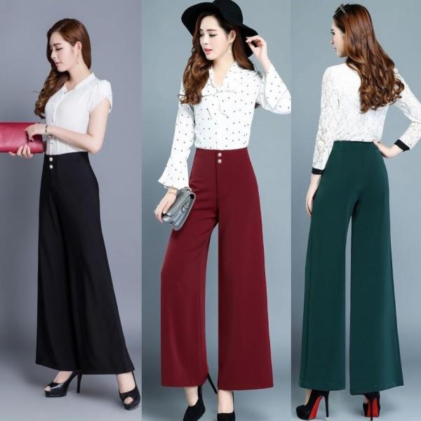 春秋ガウチョパンツ スカンツ ゆったり ハイウエスト ワイドパンツ スラックス ボトムス スーツパン...