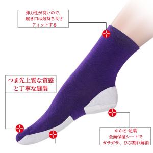 【5足セット】全面保湿 かかと・足裏ソックスつ...の詳細画像3