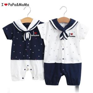 ベビー服 セーラー 男の子 女の子 ロンパース 短パン 半袖 ベビー服 新生児 出産祝い 肌着 キッズ服 baby 赤ちゃん 水兵 可愛い 前開き 夏 お出かけ 出産準備