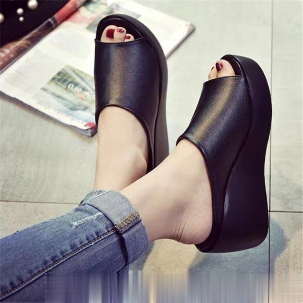 厚底サンダル レディース ウェッジソール 歩きやすい サボ サンダル 軽い オフィス スリッパ クロ...