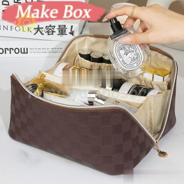 メイクポーチ 大容量 多機能 仕切り メイクボックス コスメポーチ 化粧バッグ 化粧ポーチ コスメバ...