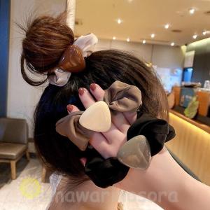 ヘアゴム シュシュ ヘアアクセサリー 三角 簡単 まとめ髪 結う 束ねる ゴム ヘア 髪の毛 ヘアアクセ お団子 可愛い おしゃれ レディース｜himawarinosora