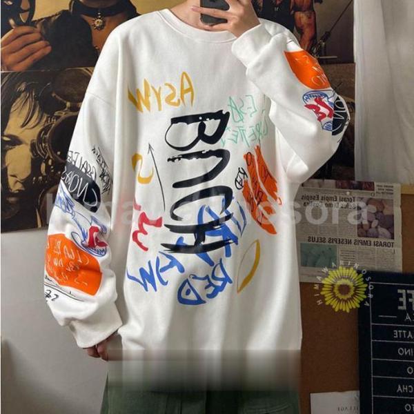 Tシャツ メンズ 長袖 ロンT プリント 長袖Tシャツ クルーネック ティーシャツ アメカジ カット...