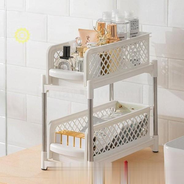 洗面台下 収納 シンク下 収納 引き出し シンク下 スライド収納 スライドラック 2段ラック 収納棚...